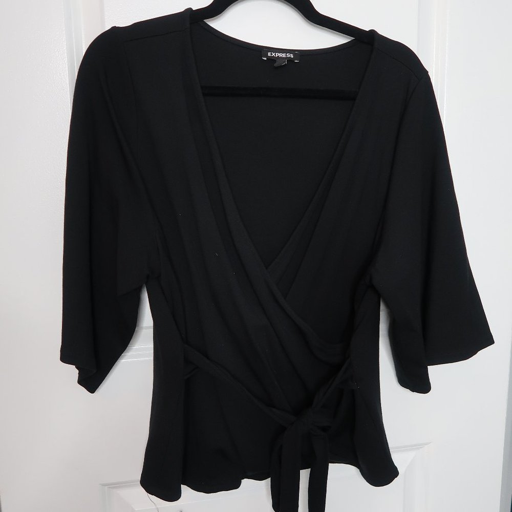 EXPRESS Dolman Sleeve Tie Waist Wrap Top